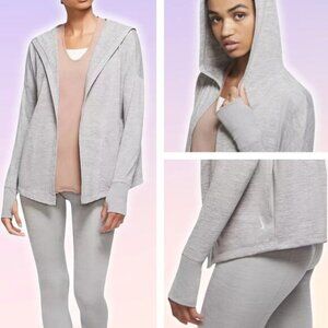NIKE Yoga Particle Grey Core Essential Jersey Open Cardigan Sz XS